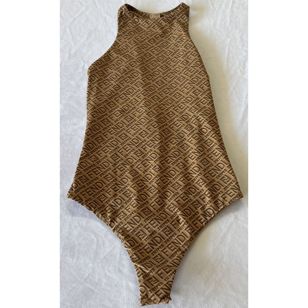 Fendi x SKIMS High Neck Bodysuit in color Brown Size XS